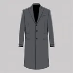 long dark grey single-breasted coat with shirt collar image